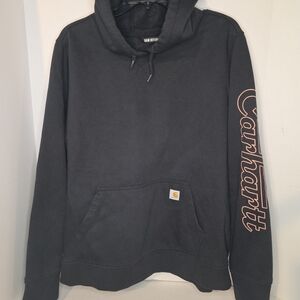 Carhartt Black Hoodie with Pink Logo